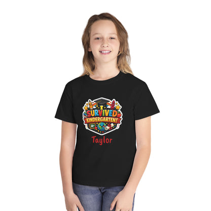 I Survived Kindergarten T-shirt | Kids Graduation Tee, Personalized Name Option
