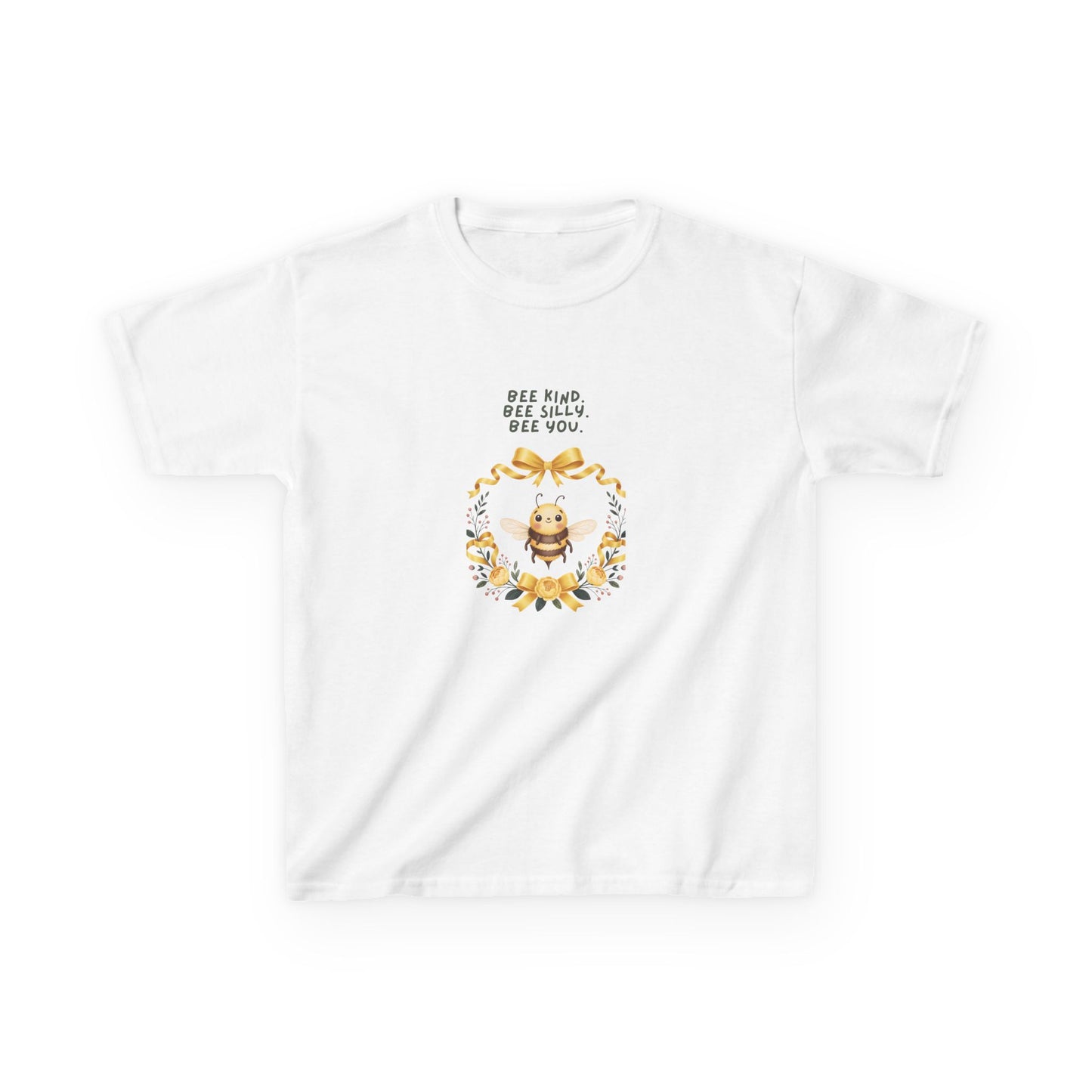 Bee Kind Bee Silly Bee You Kids T-Shirt | Cute Bee Wreath Design