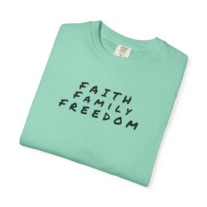 Faith Family Freedom Unisex T-shirt, Christian Tee, Faith Over Fear Shirt, Religious Apparel, Inspirational Clothing