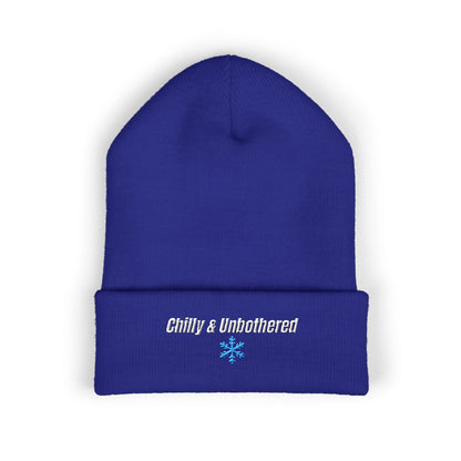 Chilly & Unbothered Beanie | Embroidered Snowflake Cuff Beanie