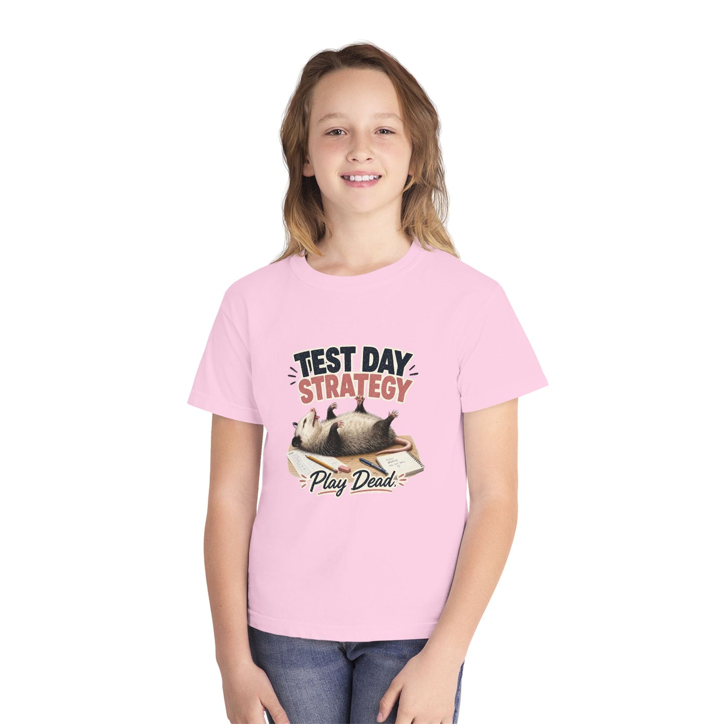 Test Day Strategy Play Dead Youth Tee | Possum Illustration, Back-to-School