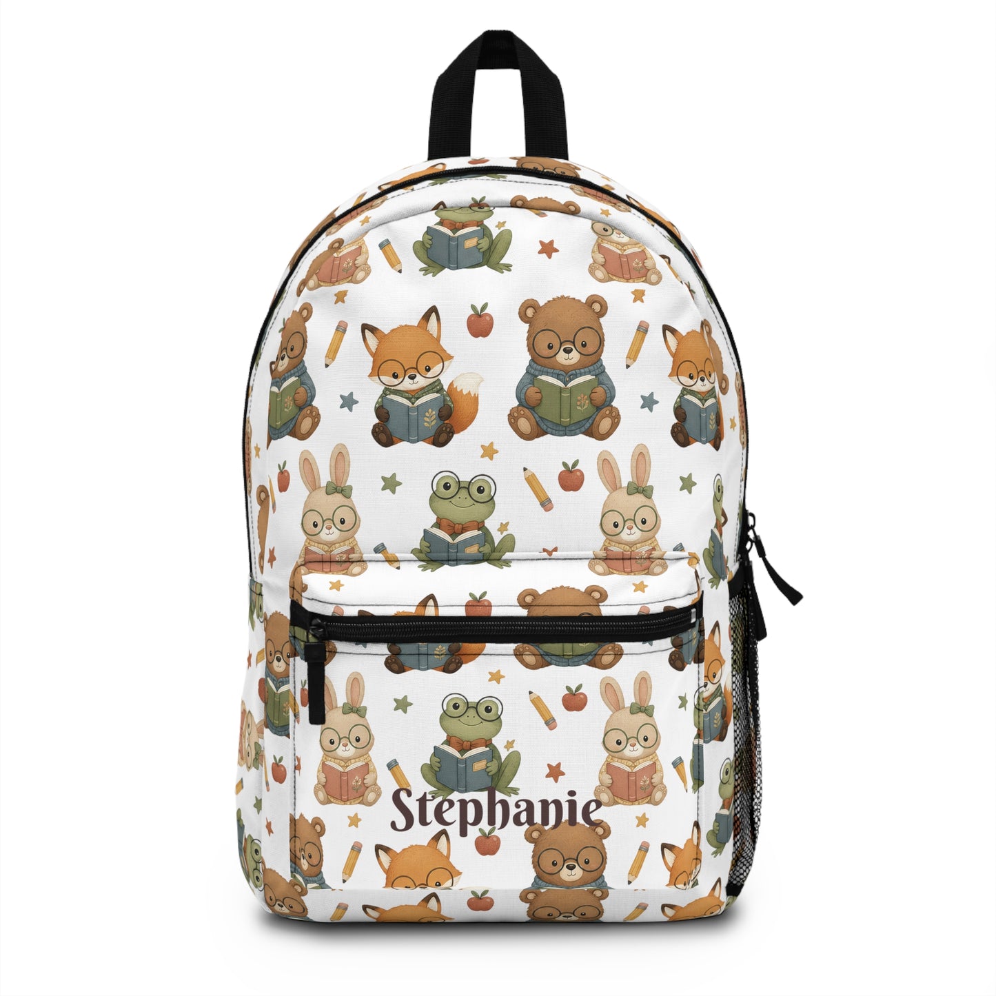 Woodland Reading Animals Backpack | Personalized Kids School Backpack