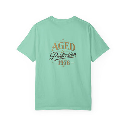 Aged to Perfection 1976 T-Shirt | Vintage Typographic Birthday Design