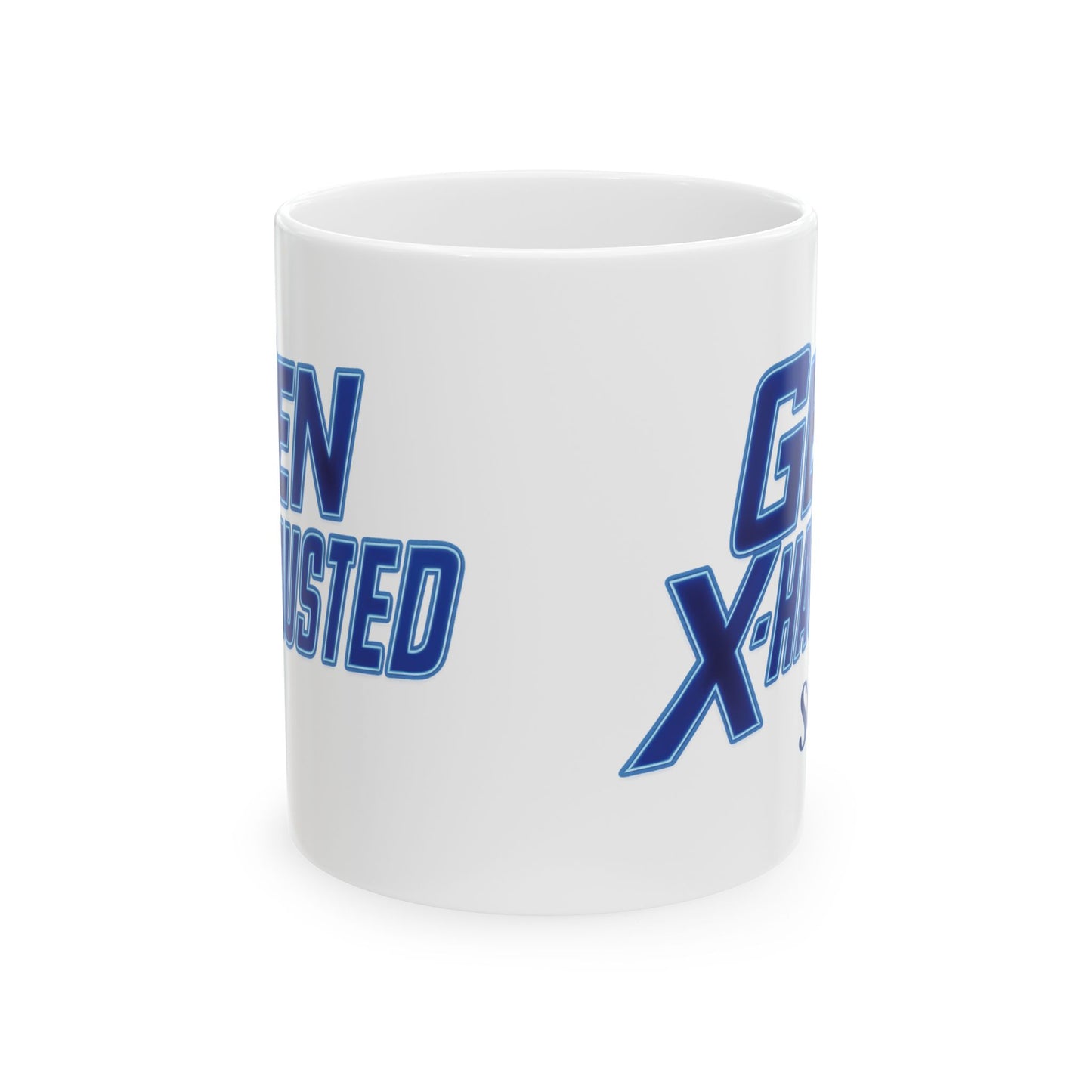 Gen X-Hausted Ceramic Mug, Personalized Funny Coffee Cup for Generation X, Birthday Gift, Office Humor, Sarcastic Quote, Work from Home Mug