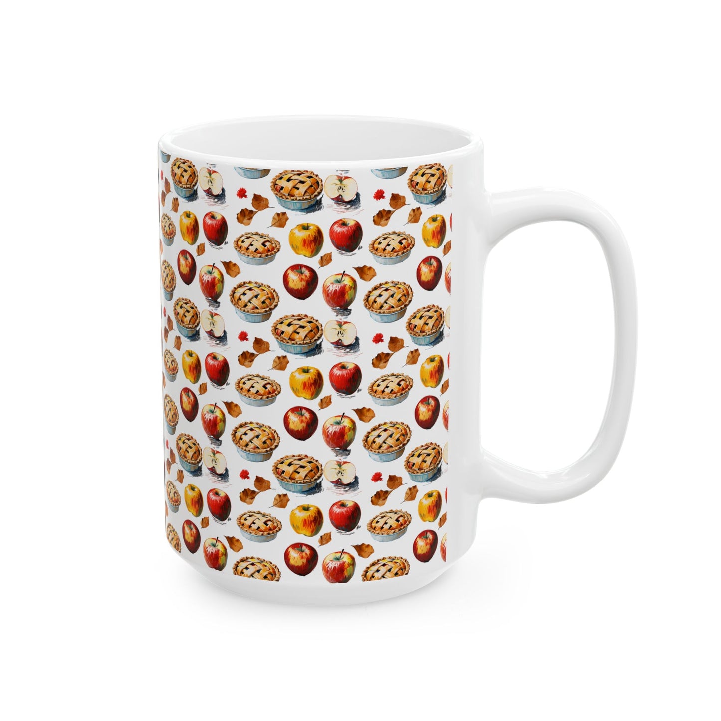 Autumn Pie Ceramic Mug - Cozy Fall Design, Perfect for Hot Cocoa, Thanksgiving Gifts, Kitchen Decor, Seasonal Drinking
