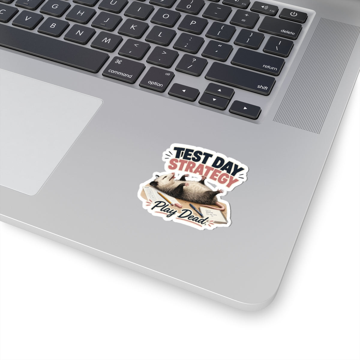Test Day Strategy Play Dead Sticker | Kiss-Cut Study Humor