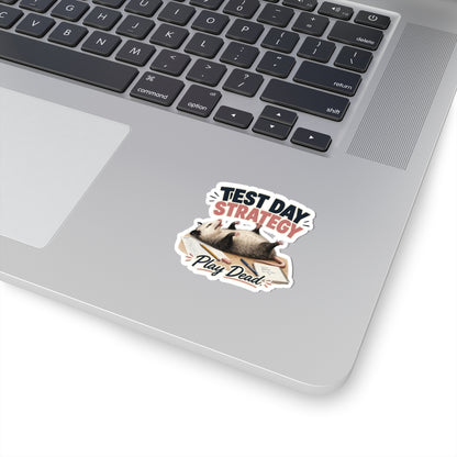Test Day Strategy Play Dead Sticker | Kiss-Cut Study Humor