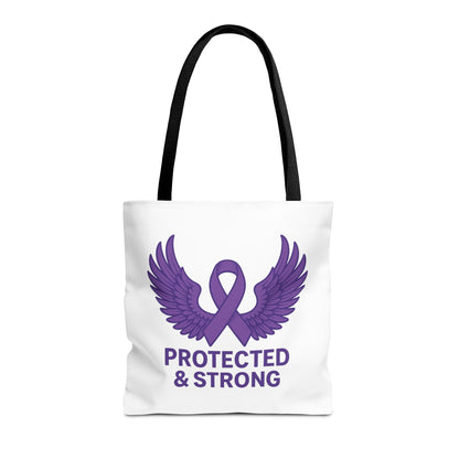 Protected and Strong Awareness Tote Bag, Eco-Friendly Shoulder Bag, Reusable Grocery Bag, Canvas Shopping Tote, Gift for Activists,