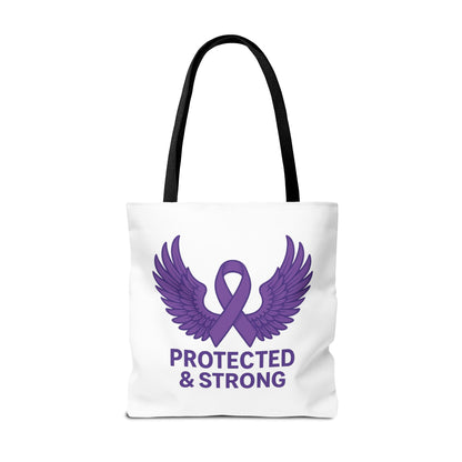 Protected and Strong Awareness Tote Bag, Eco-Friendly Shoulder Bag, Reusable Grocery Bag, Canvas Shopping Tote, Gift for Activists,