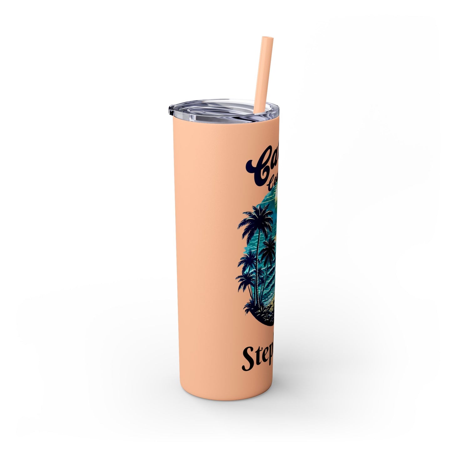 Travel Nurse Skinny Tumbler, Personalized with Name, Perfect Gift for Beach Lovers, Summer Adventures, Eco-Friendly Drinkware, Miami Theme