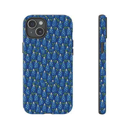 Phone Case, Texas Bluebonnet Tough Case, Navy Floral Phone Cover, Protective iPhone Case, Samsung Galaxy Case, Texas Wildflower Gift