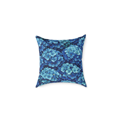 Blue Hydrangea Pattern Pillow | Floral Cushion Cover