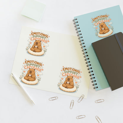Emotional Support Capybara Sticker Sheet | 4 Cute Capybara Stickers
