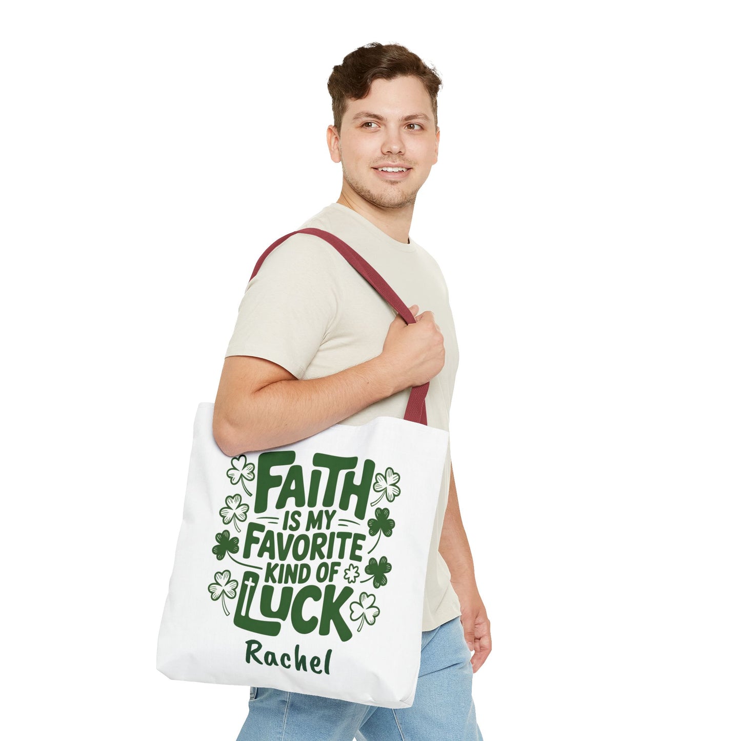 Faith Is My Favorite Kind Of Luck Tote | St. Patrick Shamrock Tote