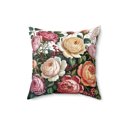 Vintage Rose Bouquet Pillow | Floral Throw Pillow