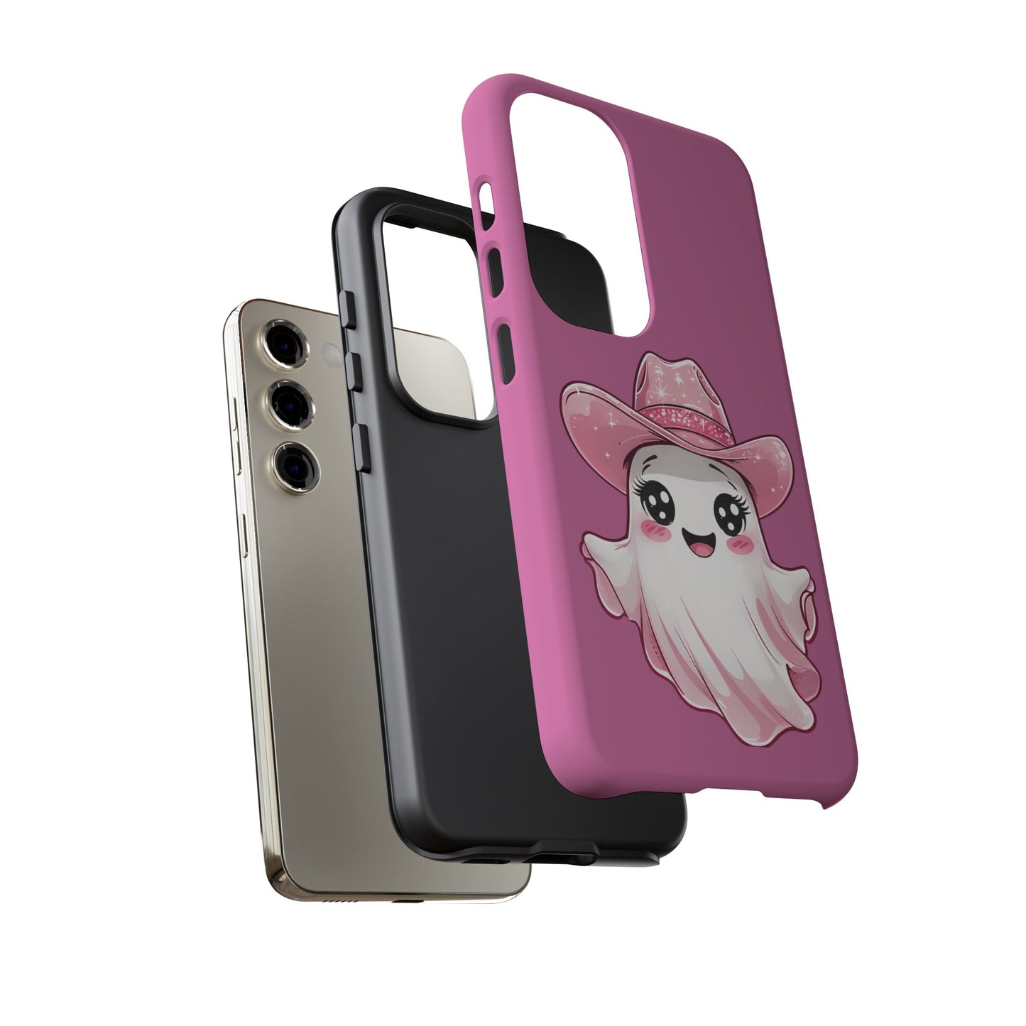 Cute Ghost Phone Case - Fun, Whimsical, Kawaii, Halloween, Gift Idea, Pink Ghost Design