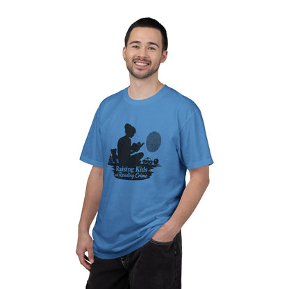 Raising Kids and Reading Crime T-shirt | Mom Reader Detective Design