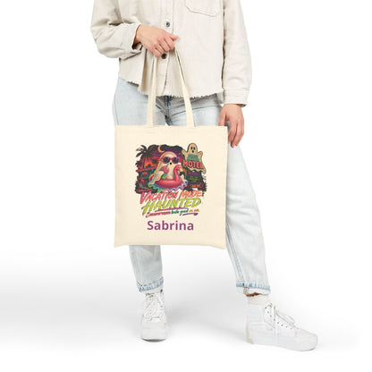 Vacation Mode Haunted Tote Bag | Retro Ghost Motel Beach Illustration