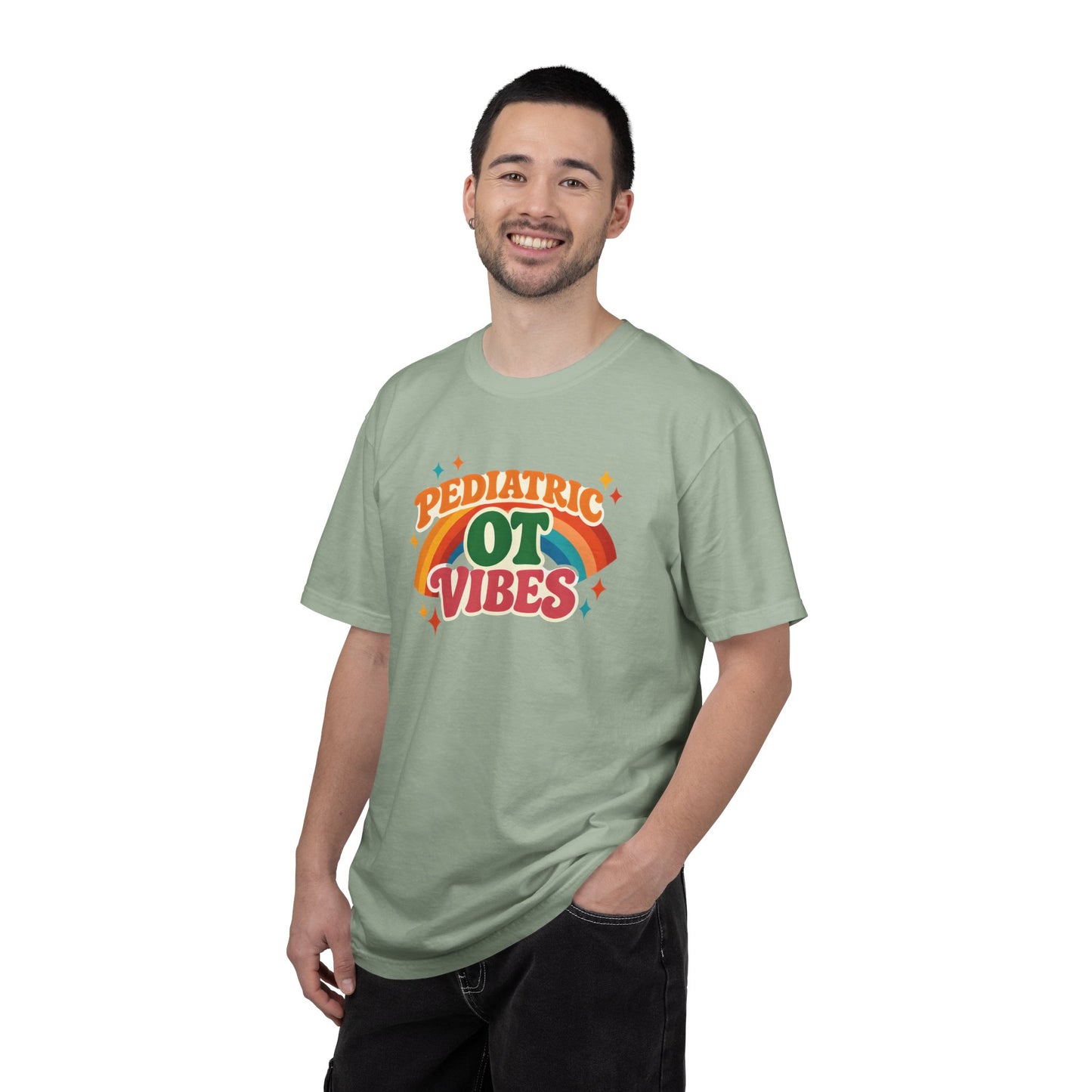 Pediatric OT Vibes T-shirt | Retro Rainbow Occupational Therapy Tee