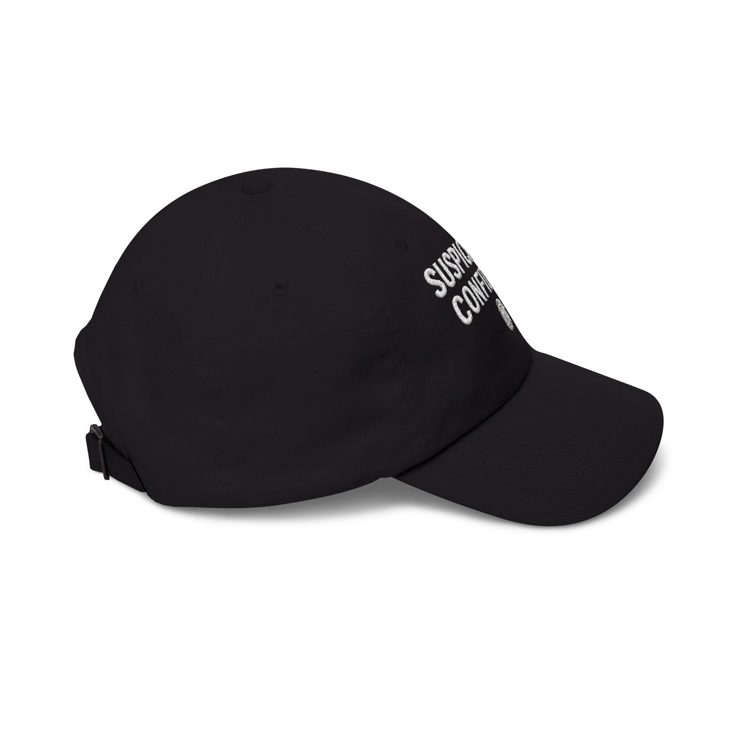 Suspiciously Confident Dad Cap | Embroidered Text, Fingerprint Accent