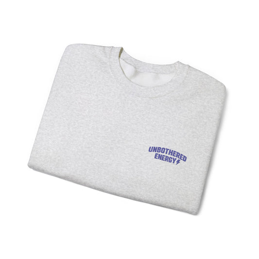 Unbothered Energy embroidered crewneck sweatshirt | left chest