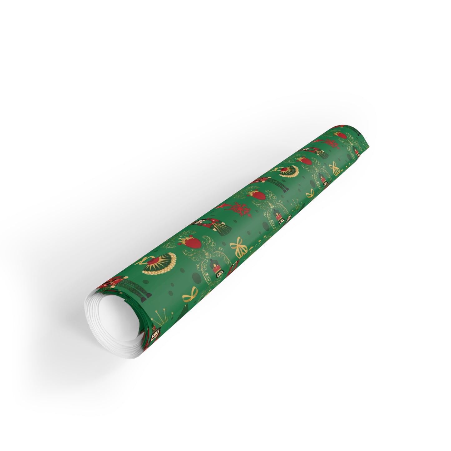 Nutcracker and Ornaments Christmas Wrapping Paper Roll | Holiday Gift Wrap