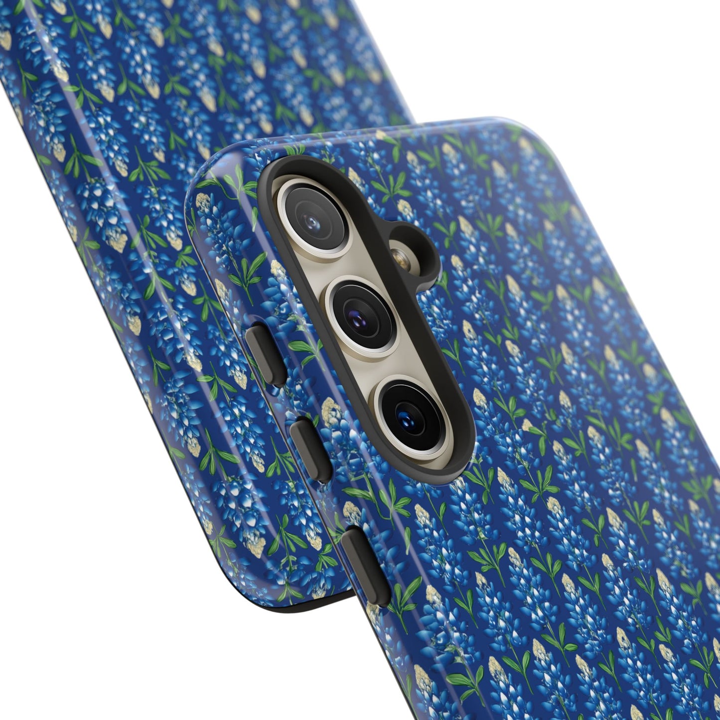 Phone Case, Texas Bluebonnet Tough Case, Navy Floral Phone Cover, Protective iPhone Case, Samsung Galaxy Case, Texas Wildflower Gift