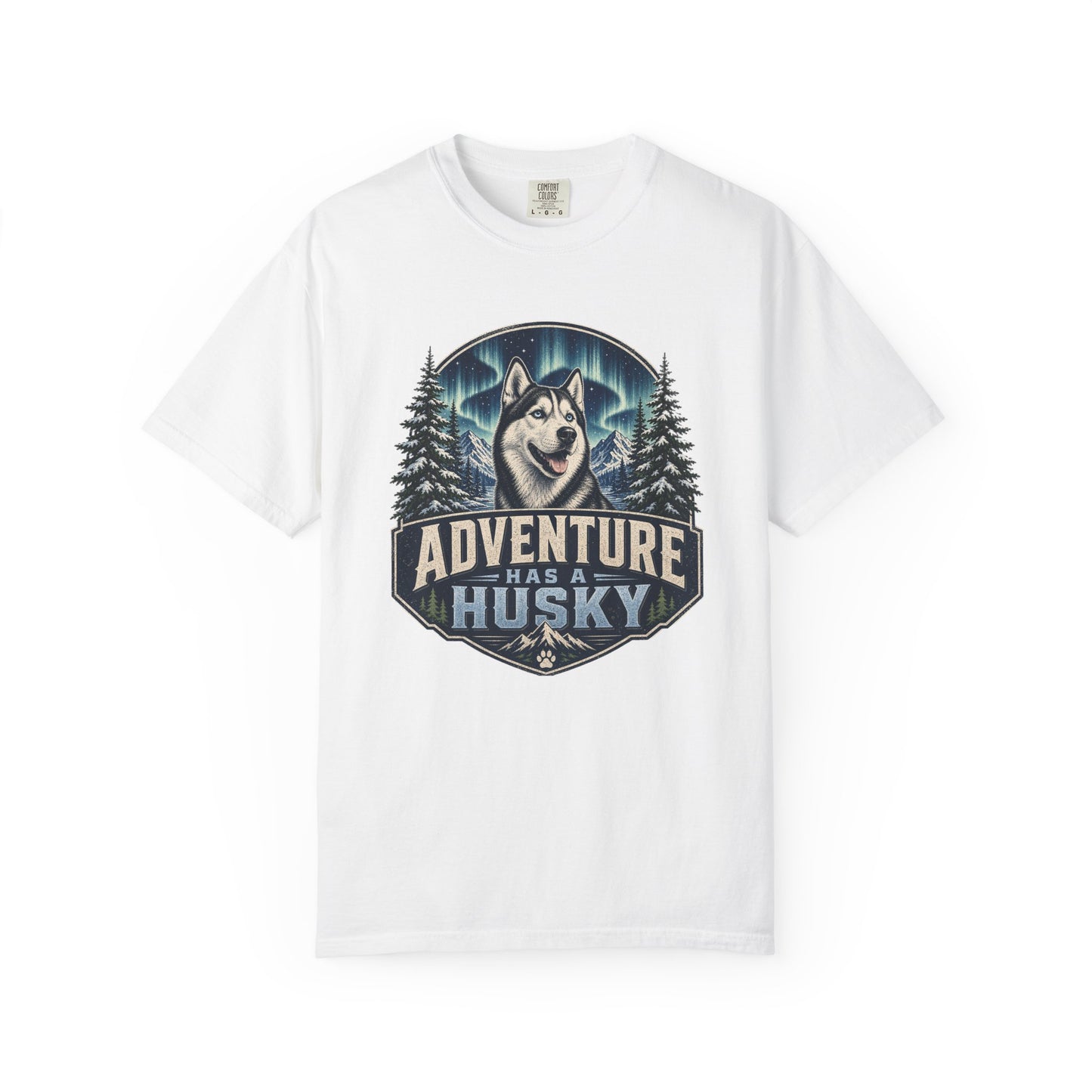 Adventure Has a Husky T-shirt | Husky Dog Graphic, Northern Lights, Outdoors