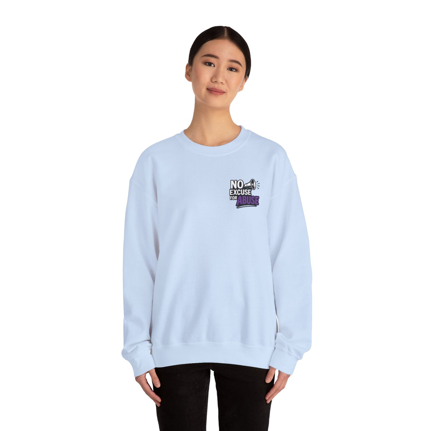 Awareness Sweatshirt - Unisex Heavy Blend™ Crewneck Sweatshirt, Domestic Violence Support Jumper, No Excuse For Abuse