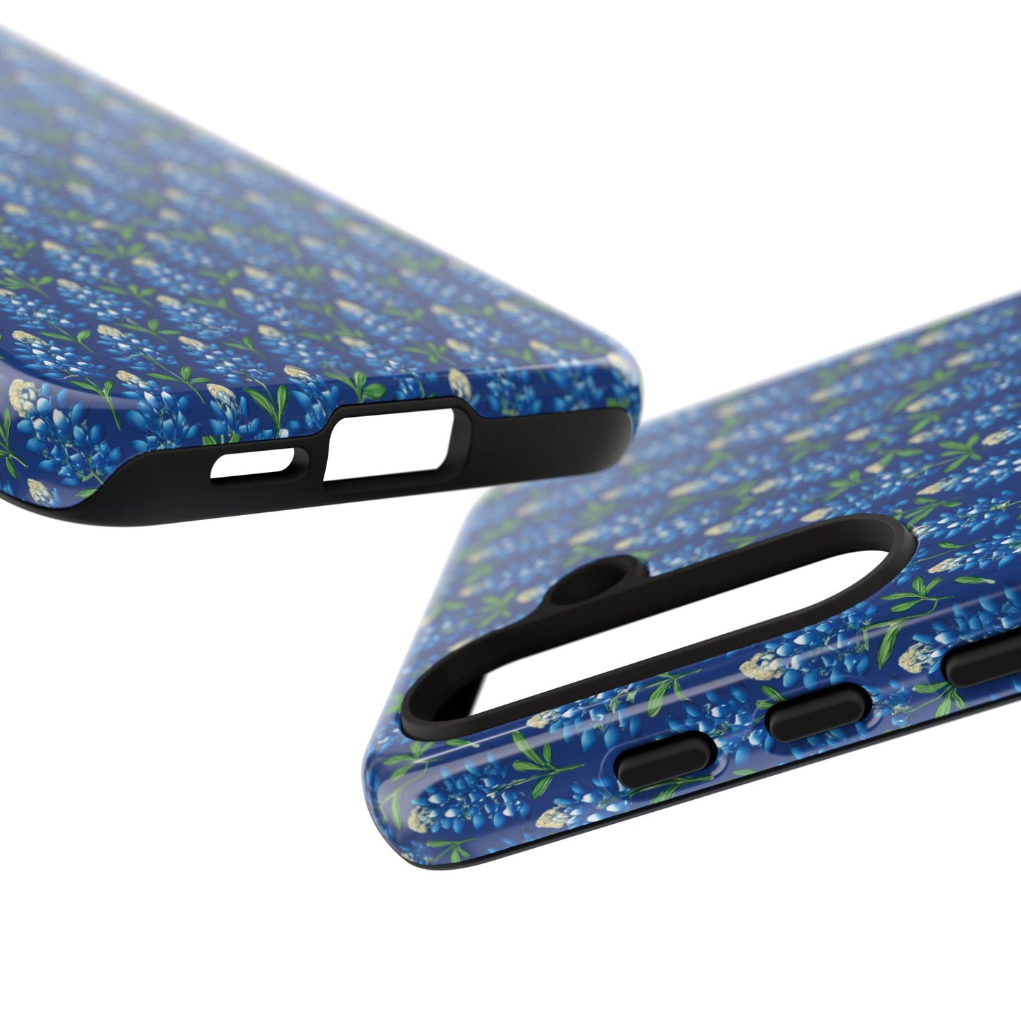 Phone Case, Texas Bluebonnet Tough Case, Navy Floral Phone Cover, Protective iPhone Case, Samsung Galaxy Case, Texas Wildflower Gift