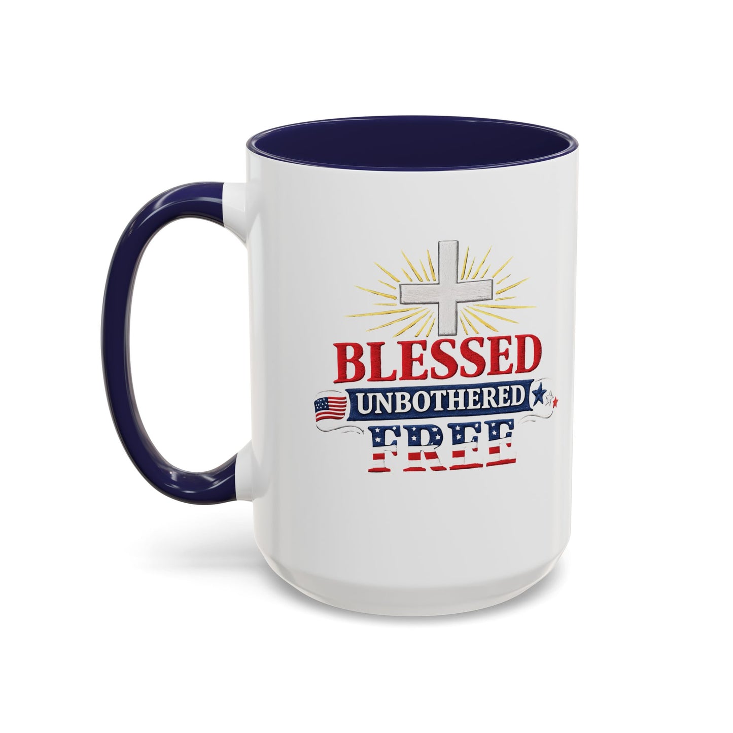 Blessed Unbothered Free, Coffee Mug | Accent Coffee Mug