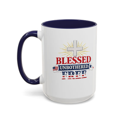 Blessed Unbothered Free, Coffee Mug | Accent Coffee Mug