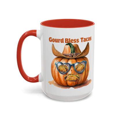 Gourd Bless Tacos Coffee Mug - Perfect for Fall, Halloween, Thanksgiving, Taco Lovers, Kitchen Decor