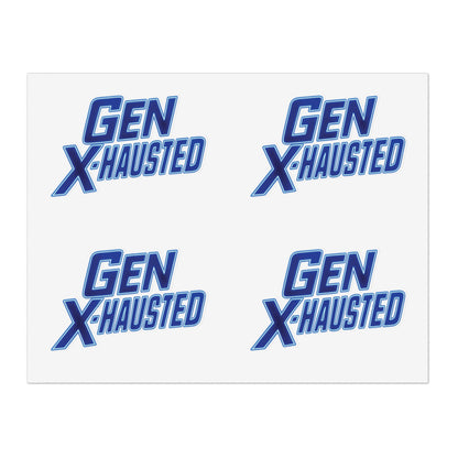 Gen X-Hausted Sticker Sheets - Quirky Office Decor, Fun Gifts, Generation X Humor, Laptop Stickers, Journal Accessories