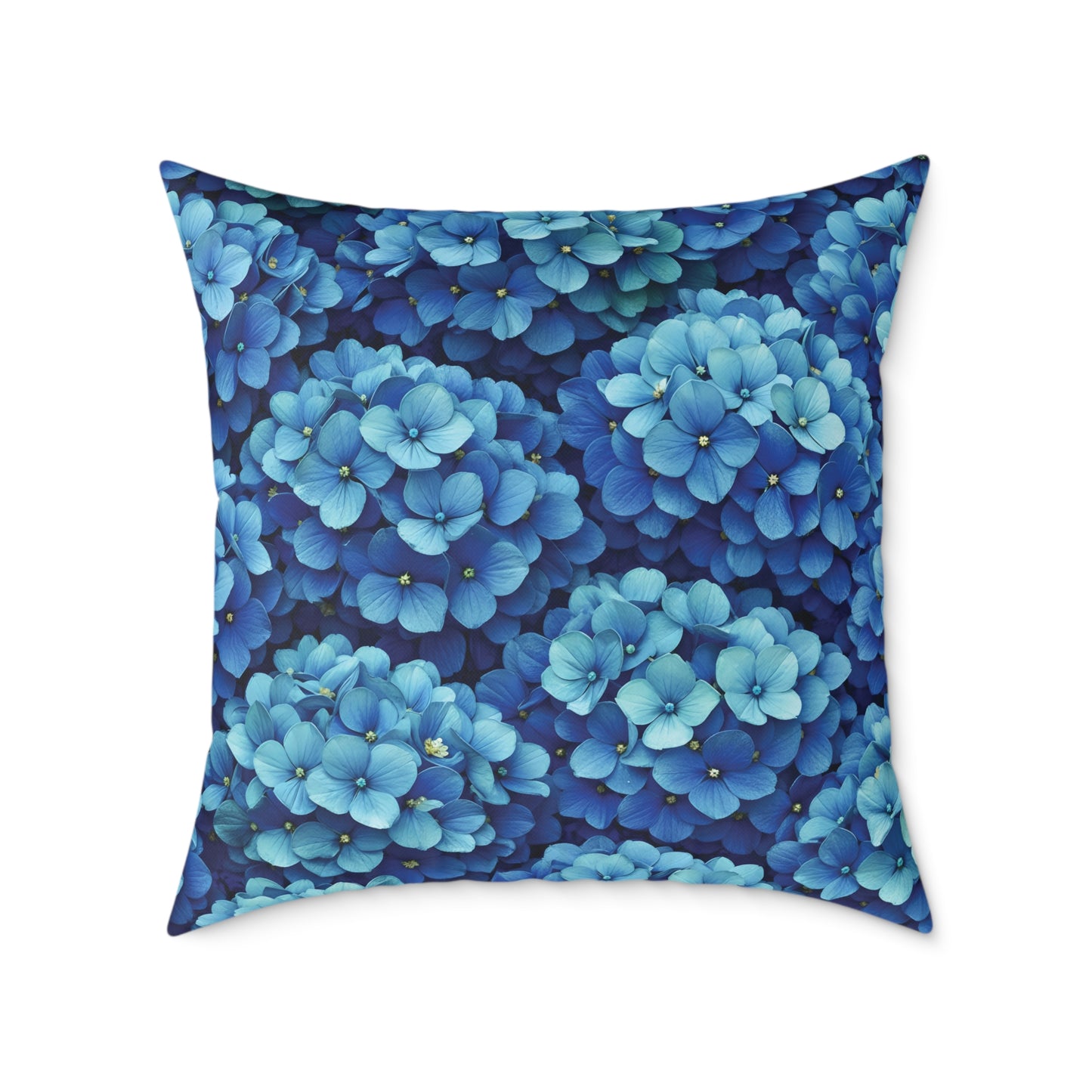 Blue Hydrangea Pattern Pillow | Floral Cushion Cover