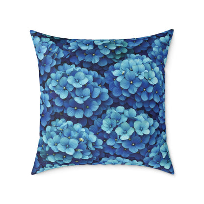 Blue Hydrangea Pattern Pillow | Floral Cushion Cover