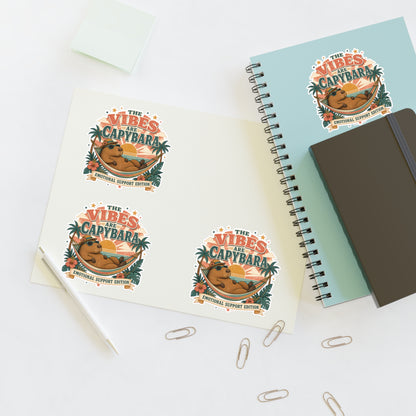 The Vibes Are Capybara sticker sheet | Cute capybara, tropical design
