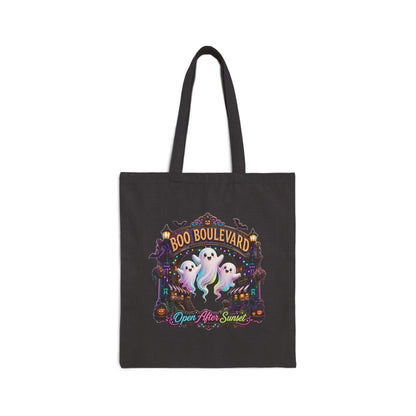 Boo Boulevard Ghosts Tote Bag | Halloween Trick-or-Treat Canvas Tote