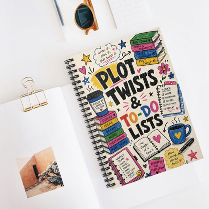 Plot Twists & To-Do Lists Spiral Notebook | Ruled Journal