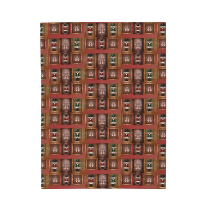Nutcracker Pattern Velveteen Blanket | Holiday Toy Soldier Plaid