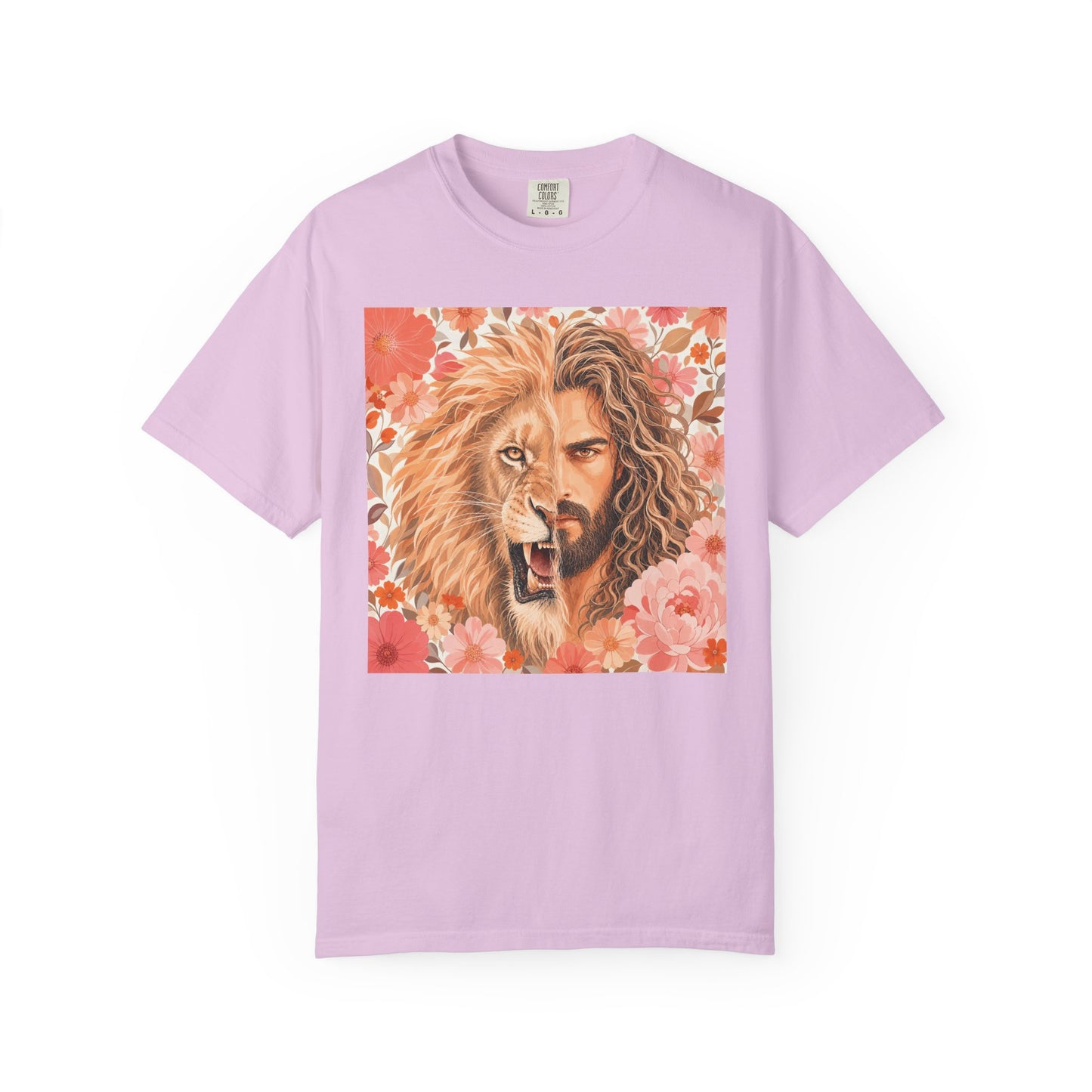 Jesus Lion of Judah split face portrait T-Shirt | Inspirational faith tee