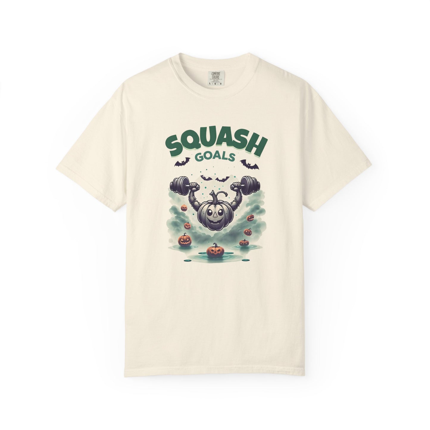 Halloween Fitness T-Shirt, Squash Goals Tee, Pumpkin Workout Shirt, Spooky Gym Wear, Fall Exercise Top, Unisex Apparel