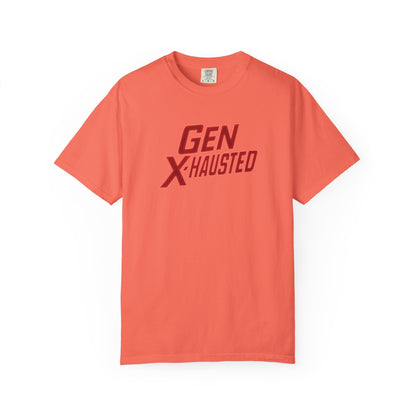 Gen X-Hausted Unisex T-shirt, Forgot Again Found Out Funny Tee, Gen X Humor Gift, Retro 80s 90s Shirt, Vintage Style Clothing