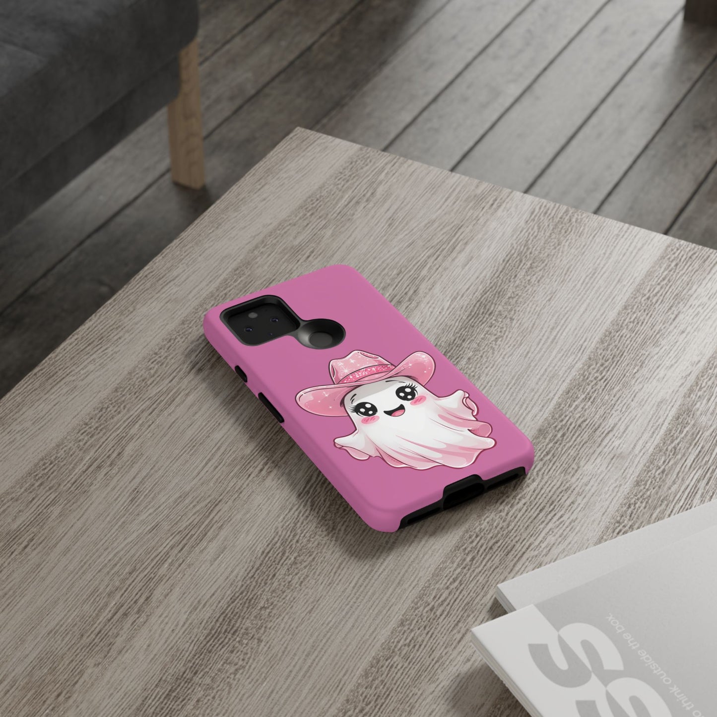 Cute Ghost Phone Case - Fun, Whimsical, Kawaii, Halloween, Gift Idea, Pink Ghost Design