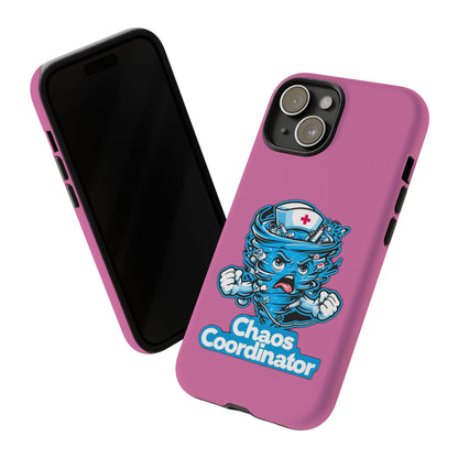 Chaos Coordinator Phone Case, Fun Nurse Gift, Tough Cases for Healthcare Heroes, Unique Cell Phone Cover, Funny Medical Humor/ Pink