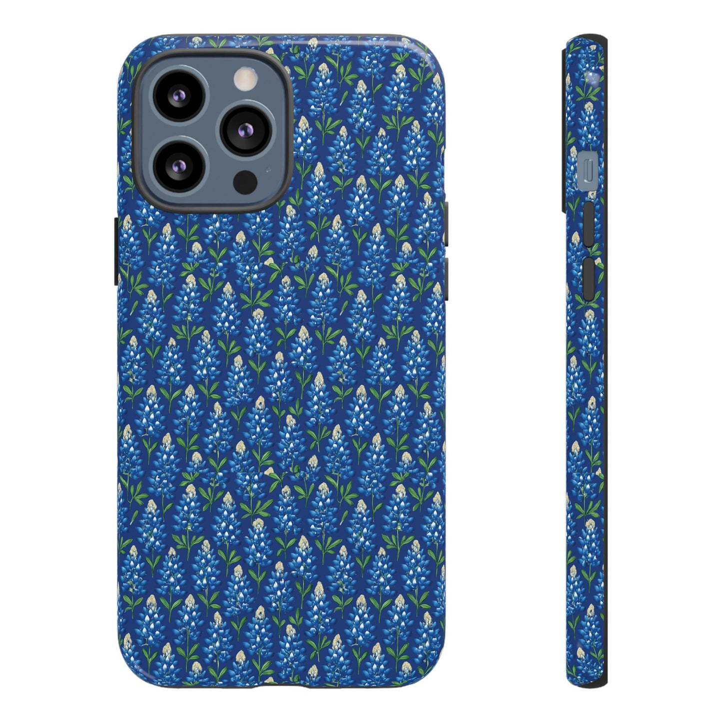 Phone Case, Texas Bluebonnet Tough Case, Navy Floral Phone Cover, Protective iPhone Case, Samsung Galaxy Case, Texas Wildflower Gift