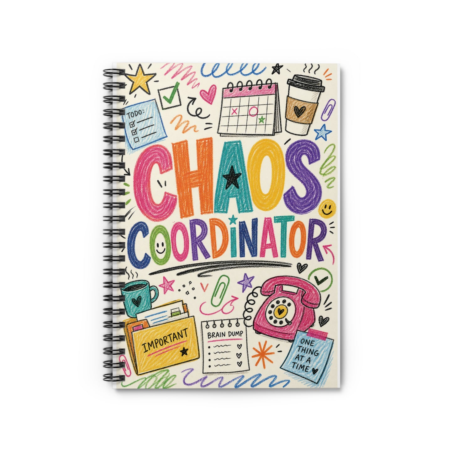 Chaos Coordinator Spiral Notebook | Ruled Line Planner Journal