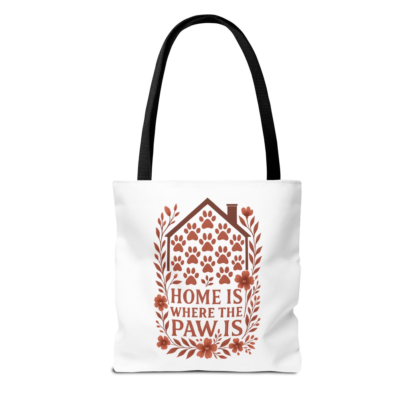 Home is Where the Paw Is Tote Bag | Pet Lover Gift, Floral Design, Animal Lover Accessory, Eco-Friendly Shopping Bag, Dog Mom Tote