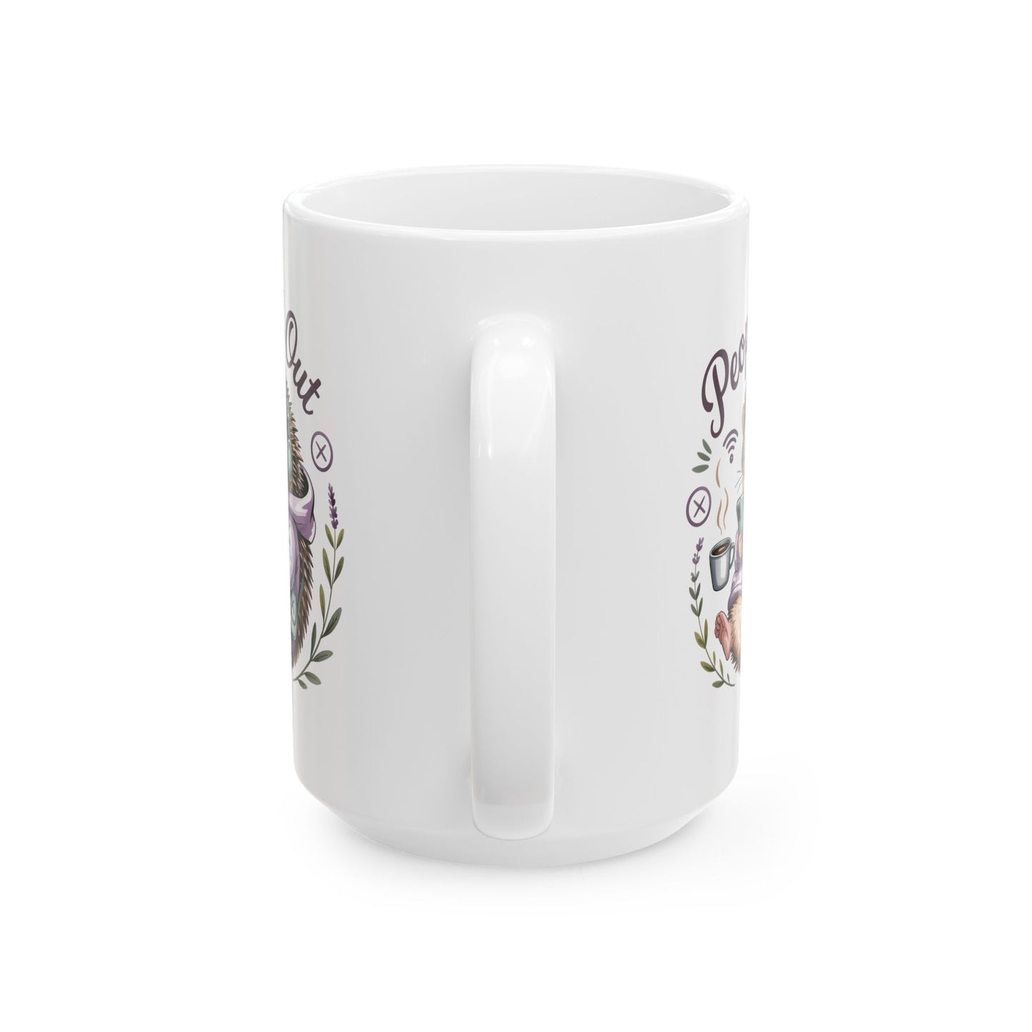 Tea Drinking Hedgehog Mug | Ceramic Coffee Cup 11oz 15oz