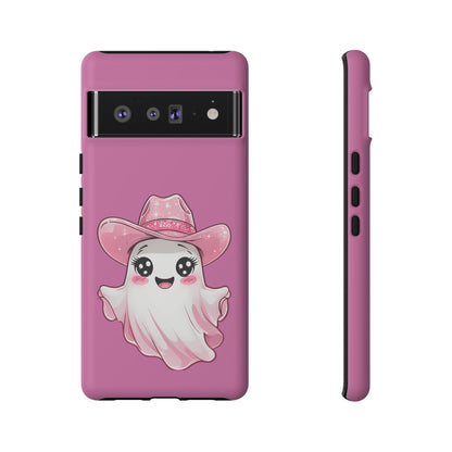 Cute Ghost Phone Case - Fun, Whimsical, Kawaii, Halloween, Gift Idea, Pink Ghost Design